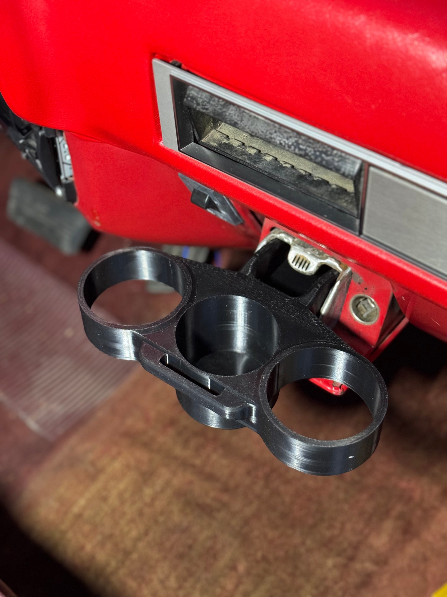 Chevy C10 Cup Holder Triple Slot – Fits Factory Ashtray Slot (ABS)