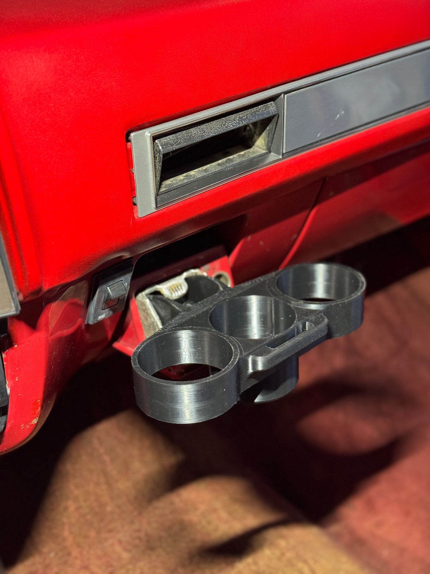 Chevy C10 Cup Holder Triple Slot – Fits Factory Ashtray Slot (ABS)
