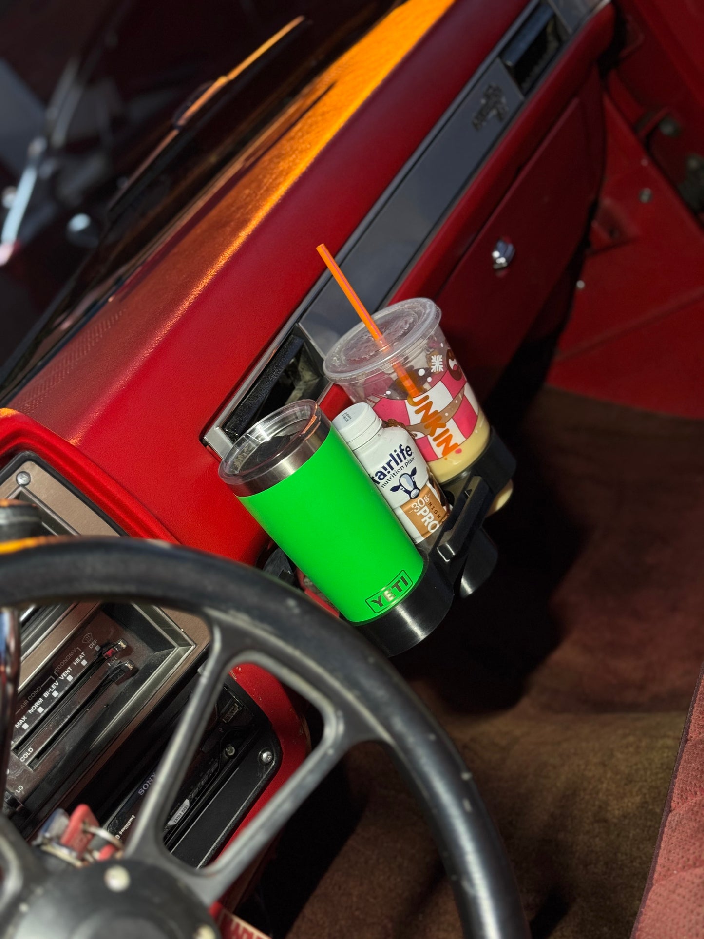 Chevy C10 Cup Holder Triple Slot – Fits Factory Ashtray Slot (ABS)