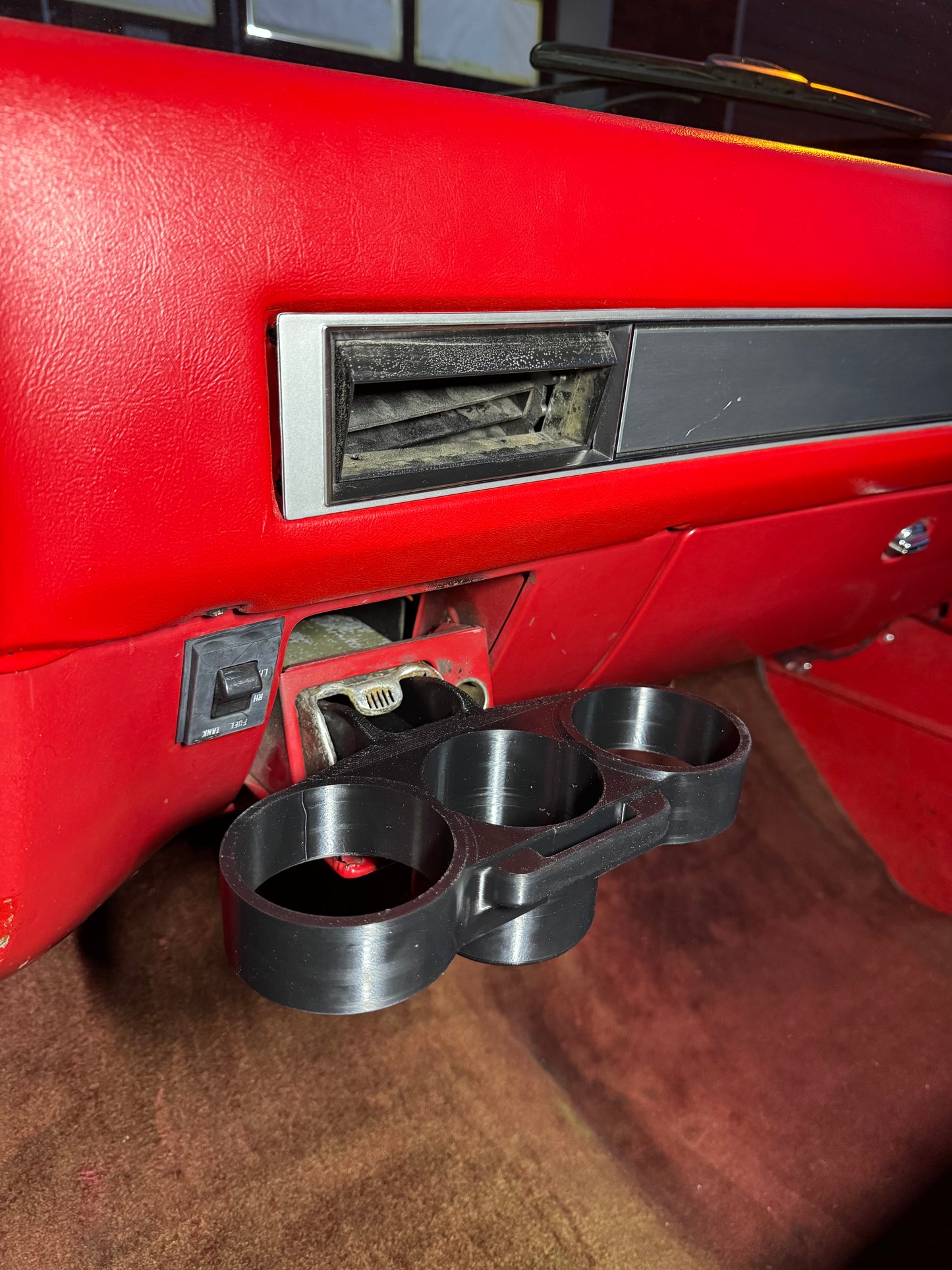 Chevy C10 Cup Holder Triple Slot – Fits Factory Ashtray Slot (ABS)